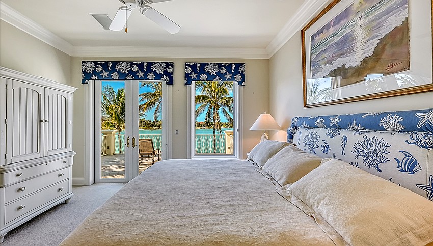 Bedrooms overlook New Pass.