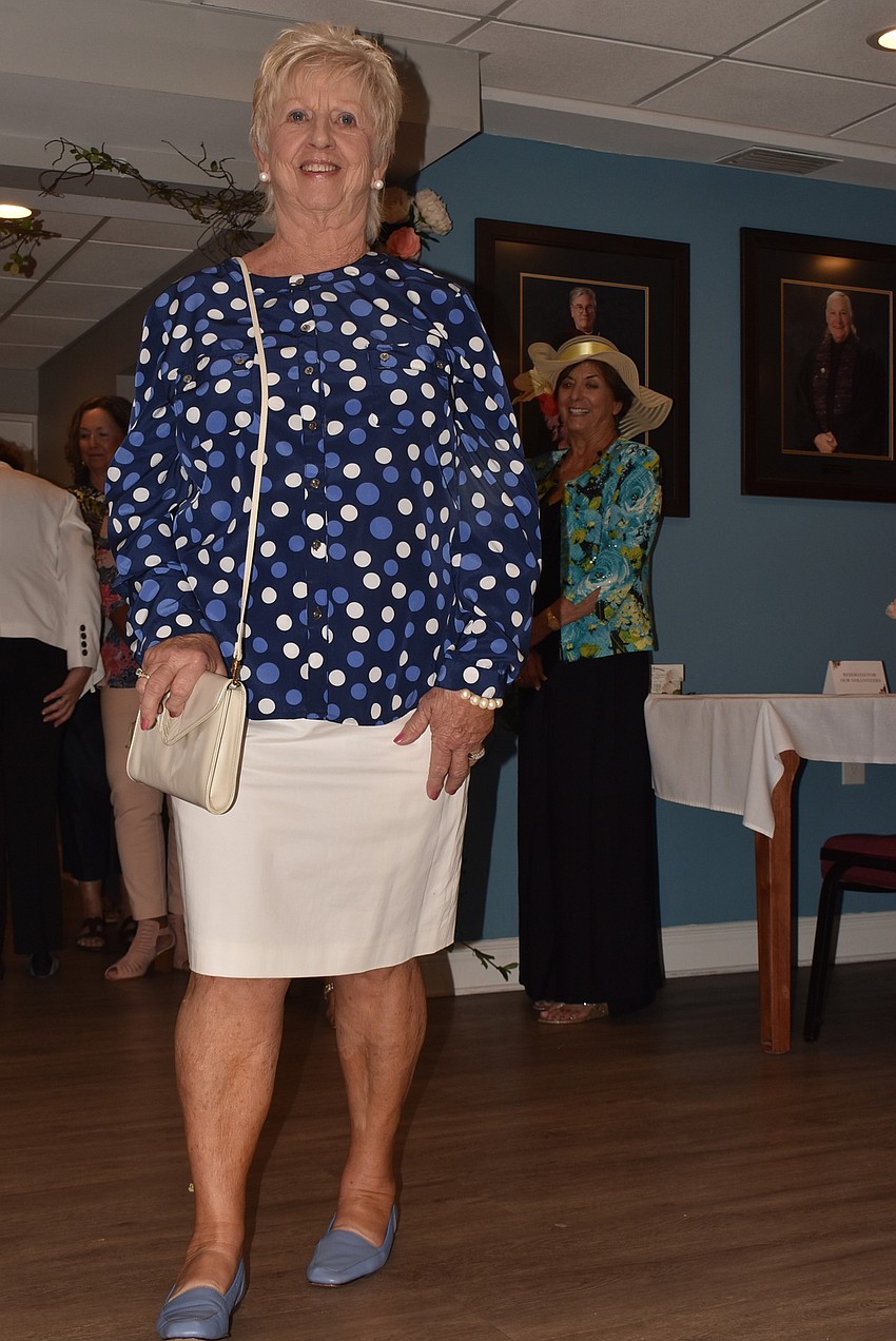 Iris White wears an entirely thrifted outfit.