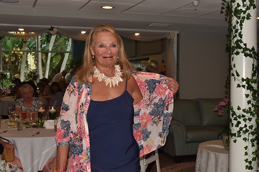 Jan Dube shows off her Charter Club blouse.