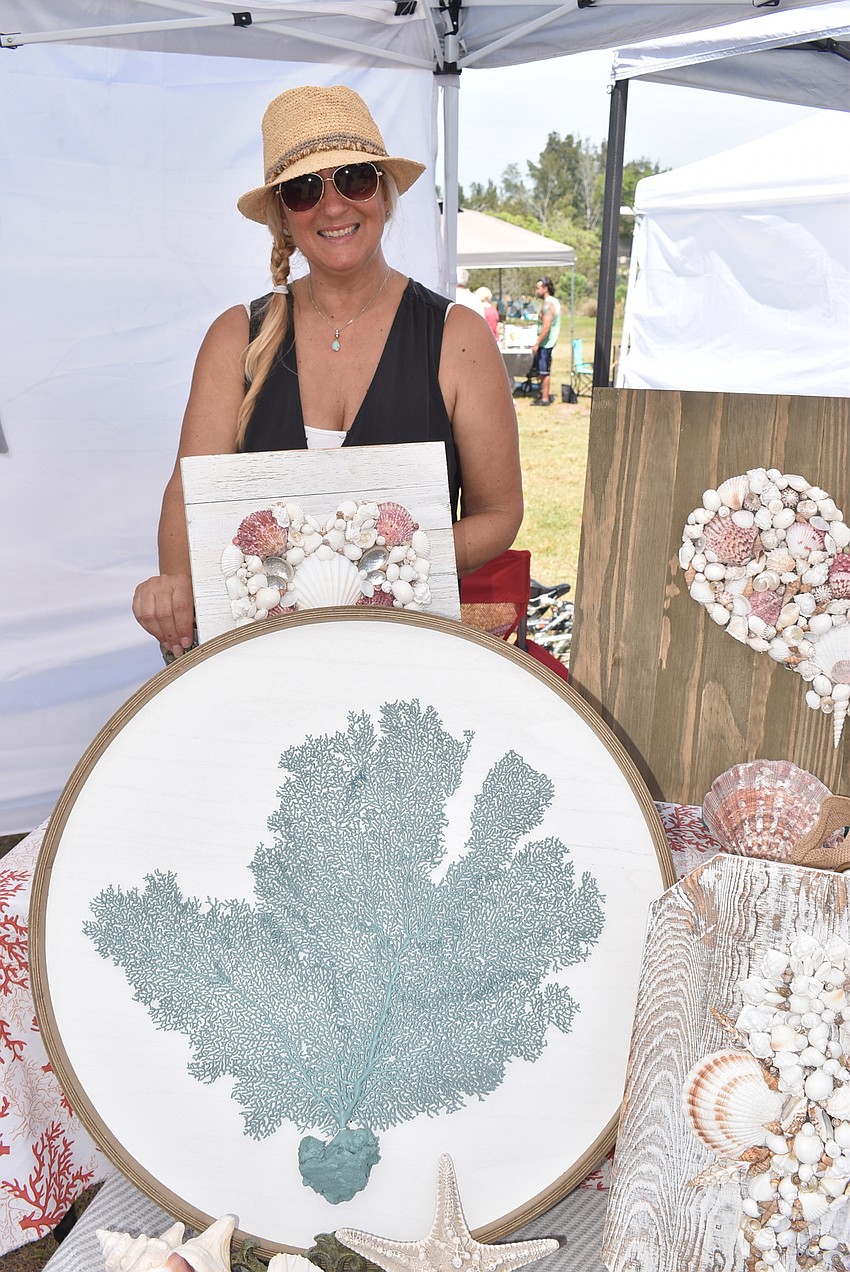 Adriana Daugherty from Blue Elements sold wreaths and other decor made from shells.