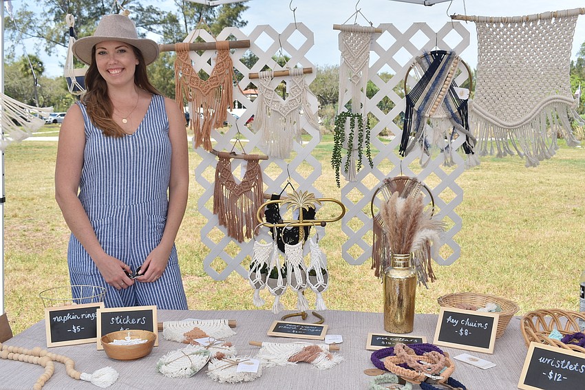 Mary Lant set up her macrame business, Eden, for the market.