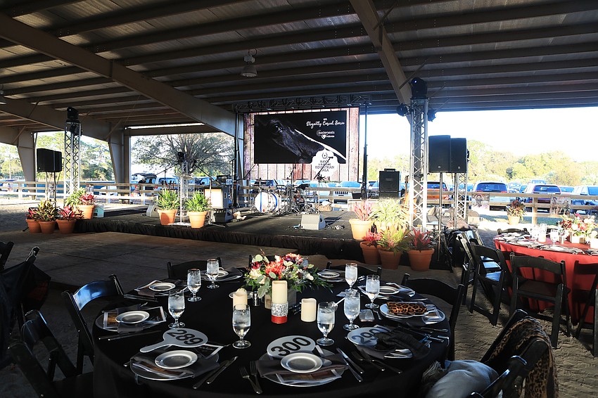 Volunteers gathered at the InStride Therapy Ranch.
