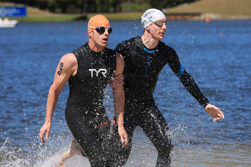 Kyle Coon races with his partner.