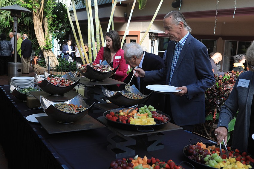 Guests picked up food.