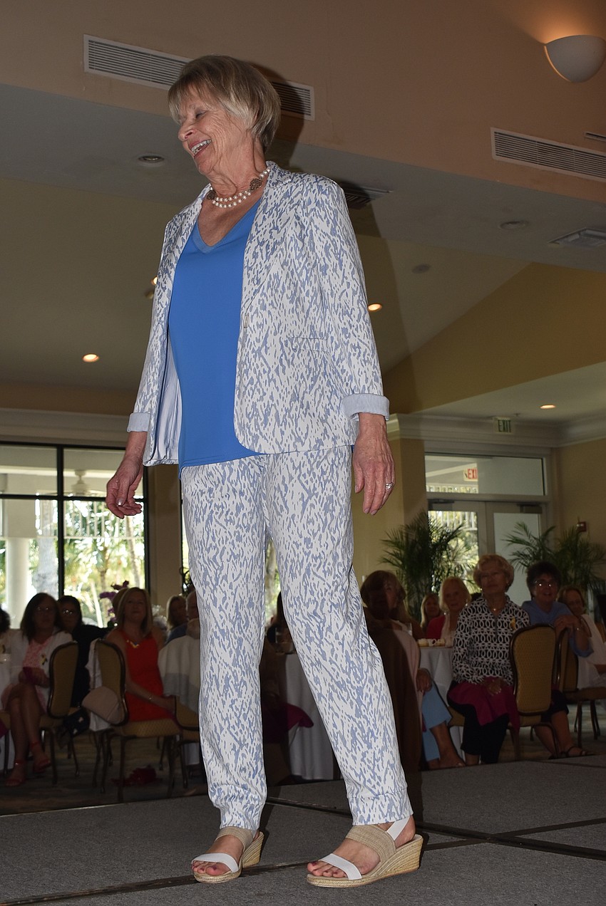 Gayle Sobieck strides down the runway.