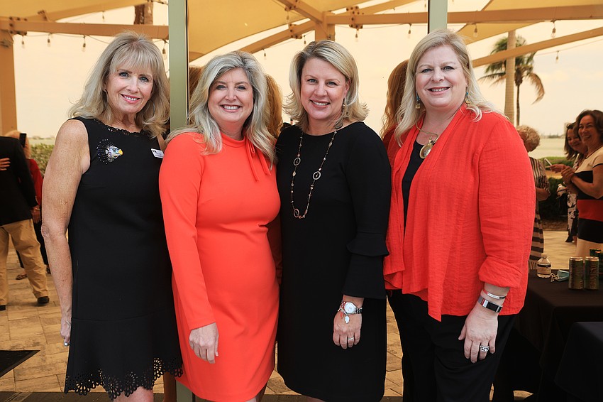 Chris Cremer, Sarasota Chamber of Commerce president Heather Kasten, Manatee Chamber of Commerce president Jacki Dezelski and  Town Hall Chair Ashley Brown
