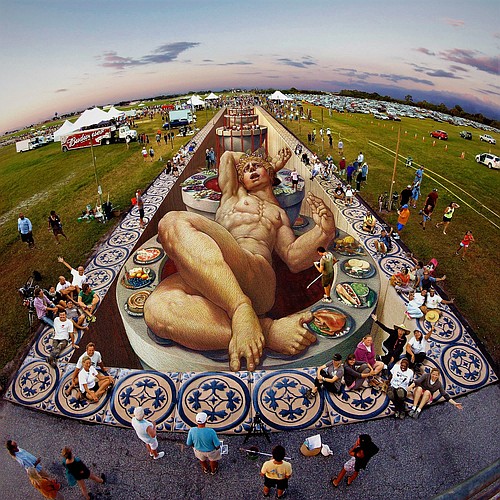 The major work of the 2015 Chalk Festival was this epic drawing of Bacchus, the Roman God of wine and fertility. (Courtesy of Chalk Festival)