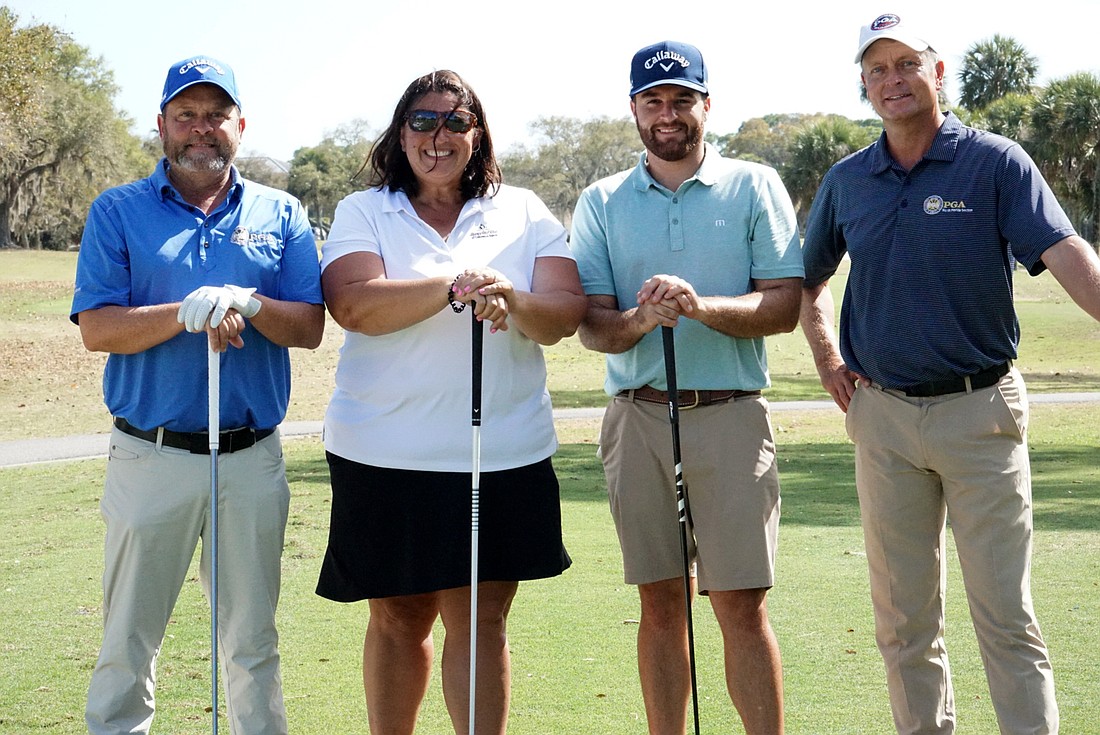 Legacy Golf Club&#39;s foursome of PGA members included Kevin Paschall, Wendi Patterson, K.C. Bartlett and Jeff Boudrie. Courtesy photo.