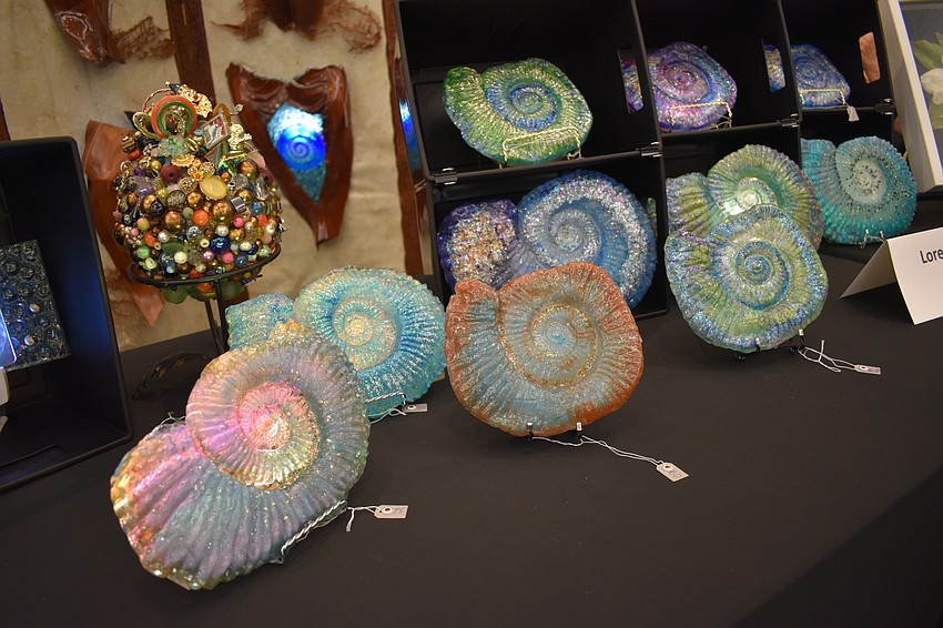 Lorena Lindsley created nightlights with a nautilus shell design.