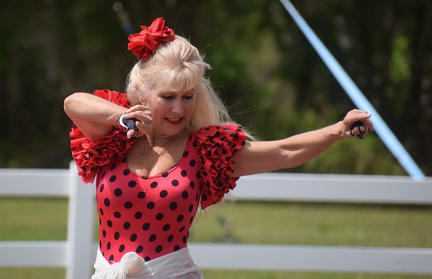Flamenco dancer Tahja Harrison gives the crowd a look at some Florida history.