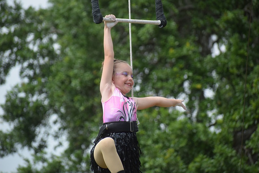 Seven-year-old Harley Johnson of Myakka City was fearless on the trapeze.