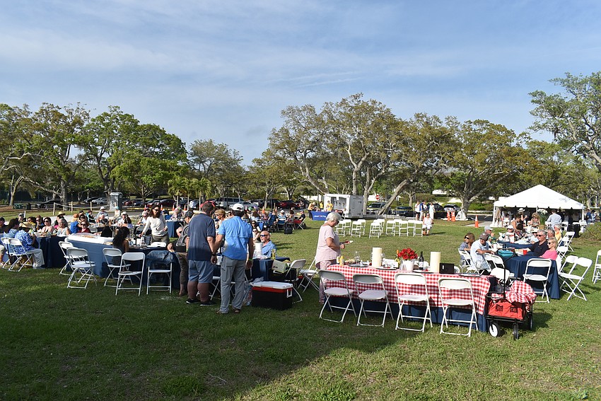 About 150 people attended and spread out along Town Center Green.