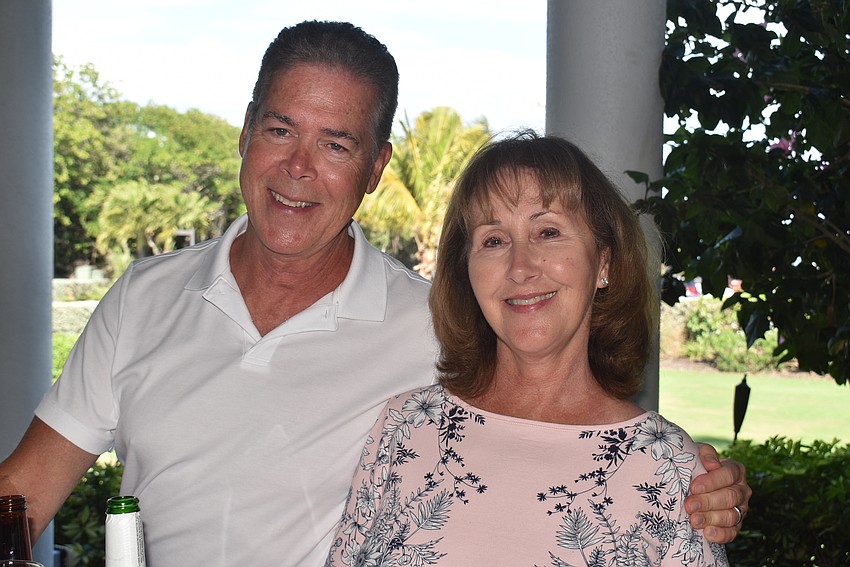 Gary and Judy Buchanan stood outside to enjoy the afternoon.