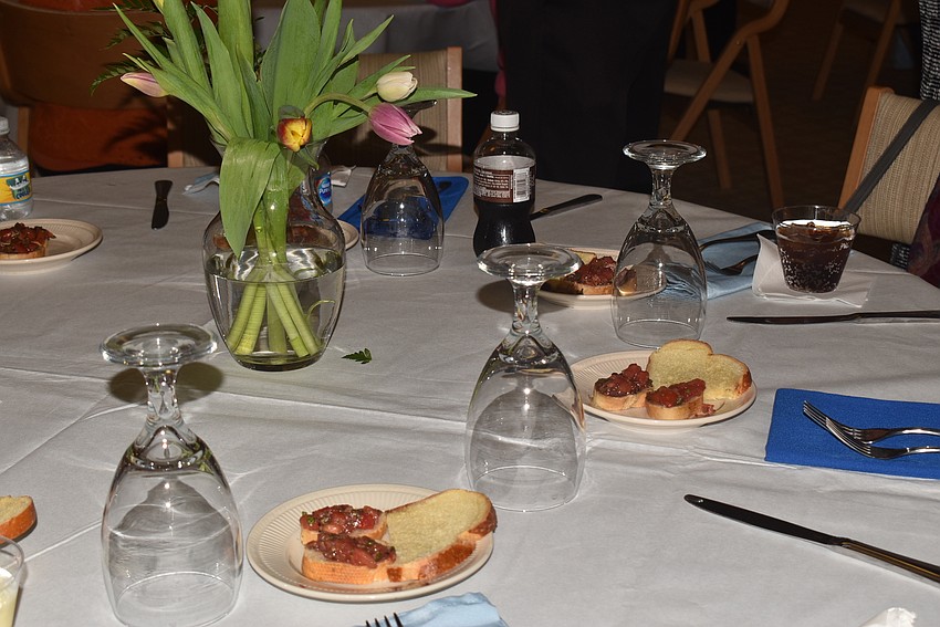 Attendees were treated to fresh bruschetta at their tables.