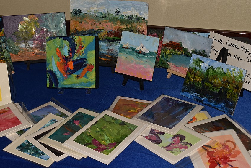 Pat Lundy had small pieces of art for sale.