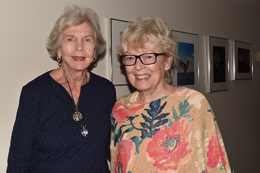 Temple St. Clair and Marilyn Schaefer met up to look at art.