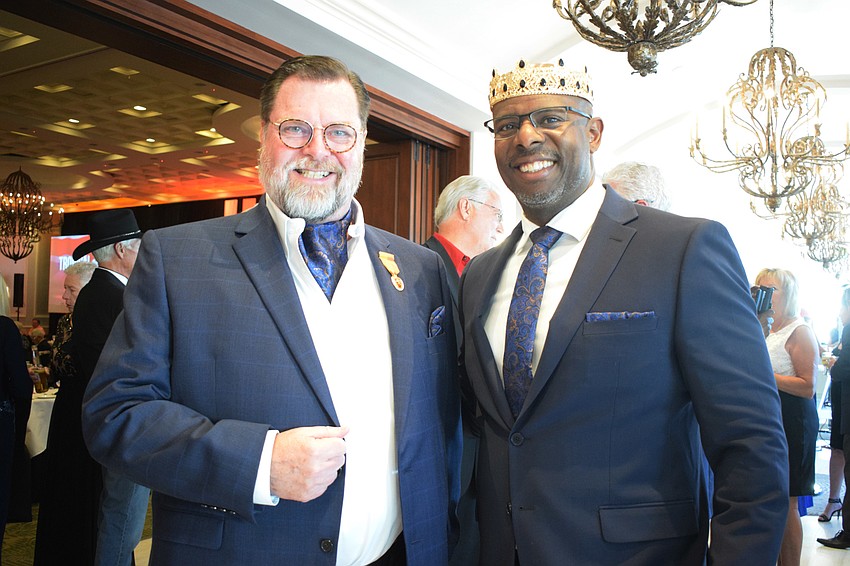 Mote Ranch's Robert Timm and Lakewood Ranch's Joseph Dunn dress as royalty. 