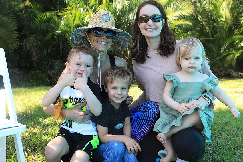 Miles and Lauren Deery with Liam, Laura and Elizabeth Rush