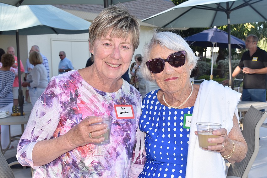 Ann Skilton and Ann Chevalier were early arrivers to the party.