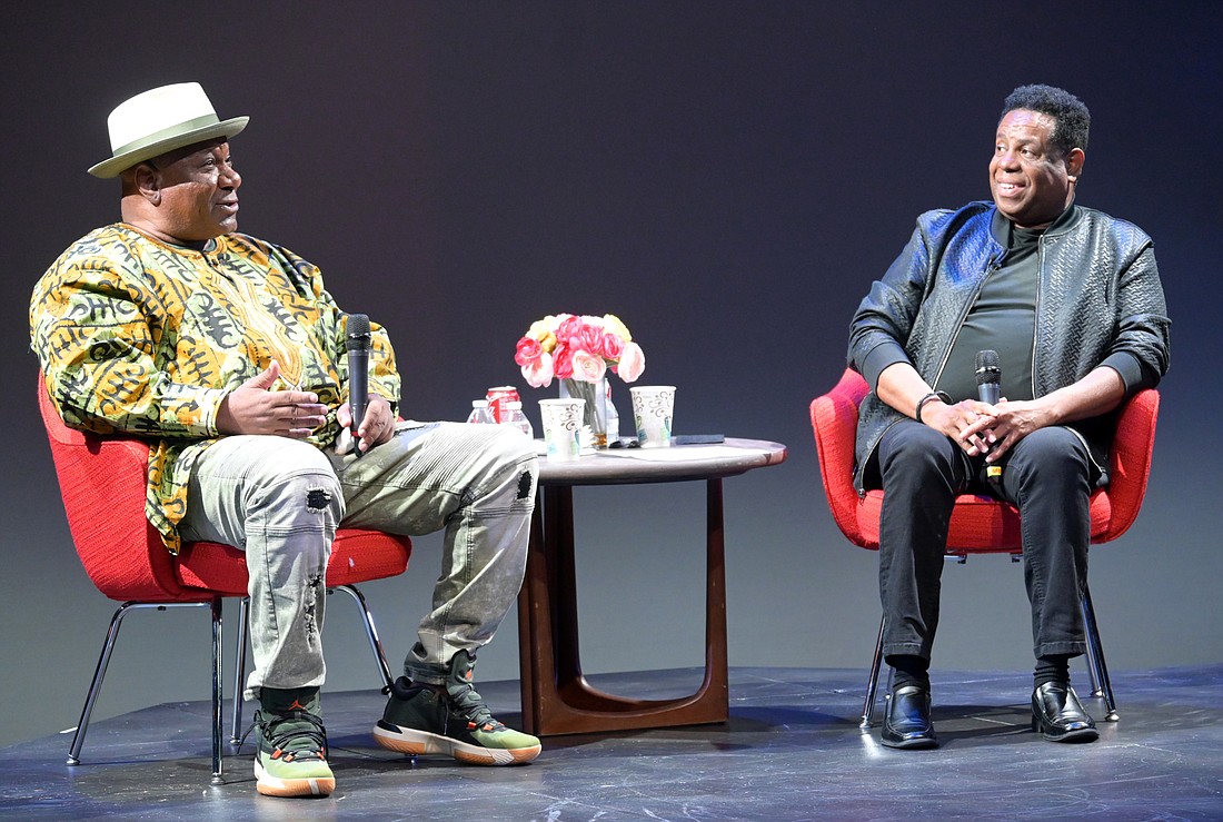 Nate Jacobs, founder of the Westcoast Black Theatre Troupe, engaged Rhames in a moderated discussion about his career. (Photo: Spencer Fordin)