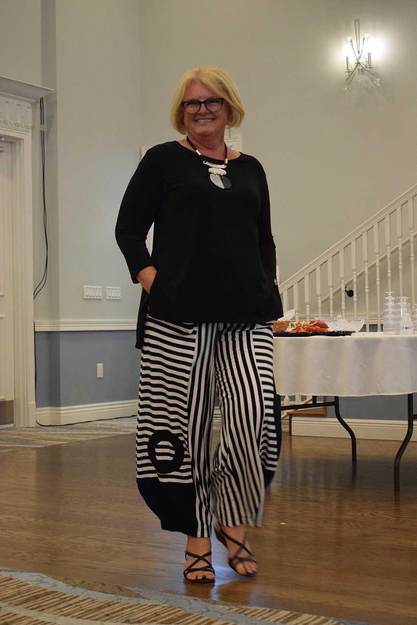 Cascades' Millie Fischer shows off lantern pants and a parachute top.