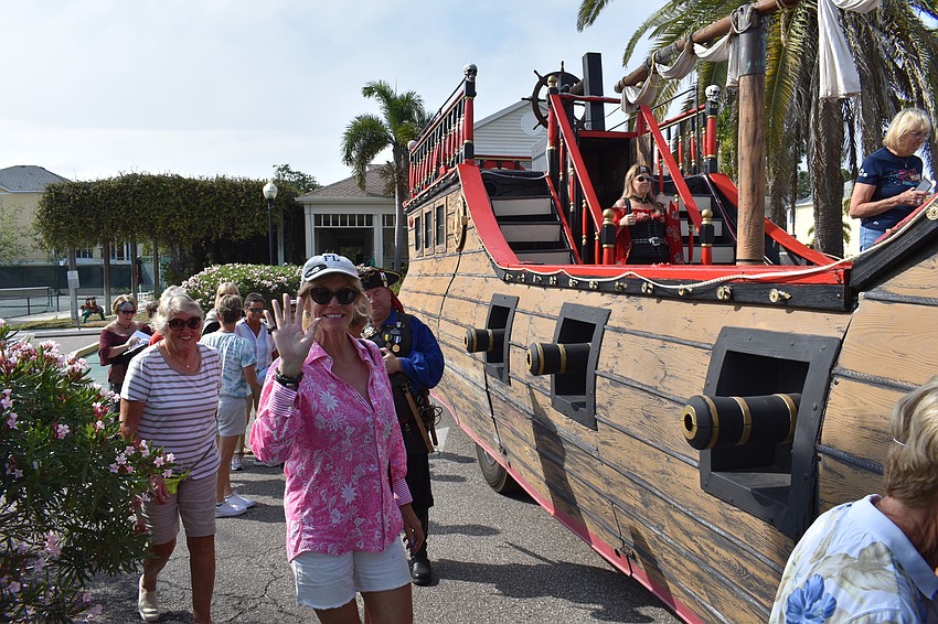 Everyone gets ready to board.