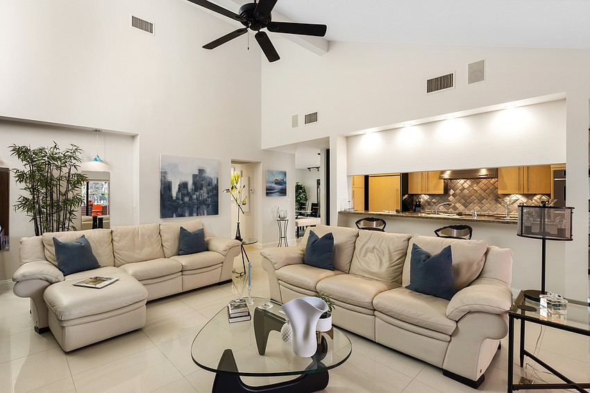 The living space and kitchen.