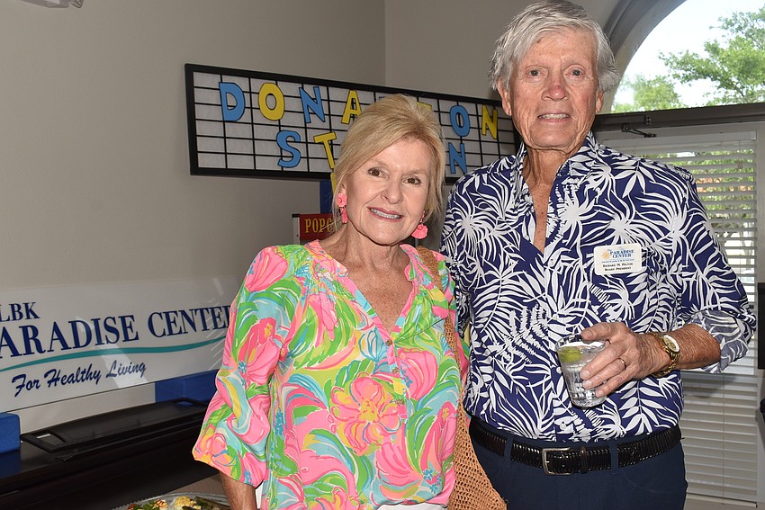 Deborah Pelton and board president Dick Pelton made the rounds at the event.