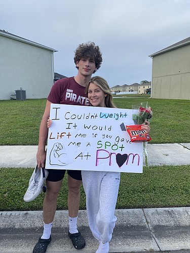 Jayden O&#39;Neal and Sarah Dipasquale, who are seniors at Braden River High School, look forward to going to prom together after the school not being able to host a prom for the past two years due to the pandemic. Courtesy photo.