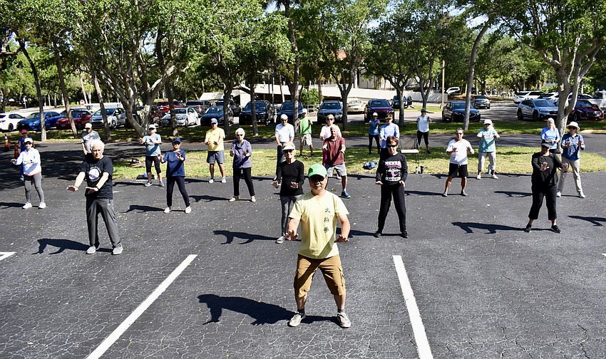 Master Max Yan led the group of about 30 people through a variety of forms.