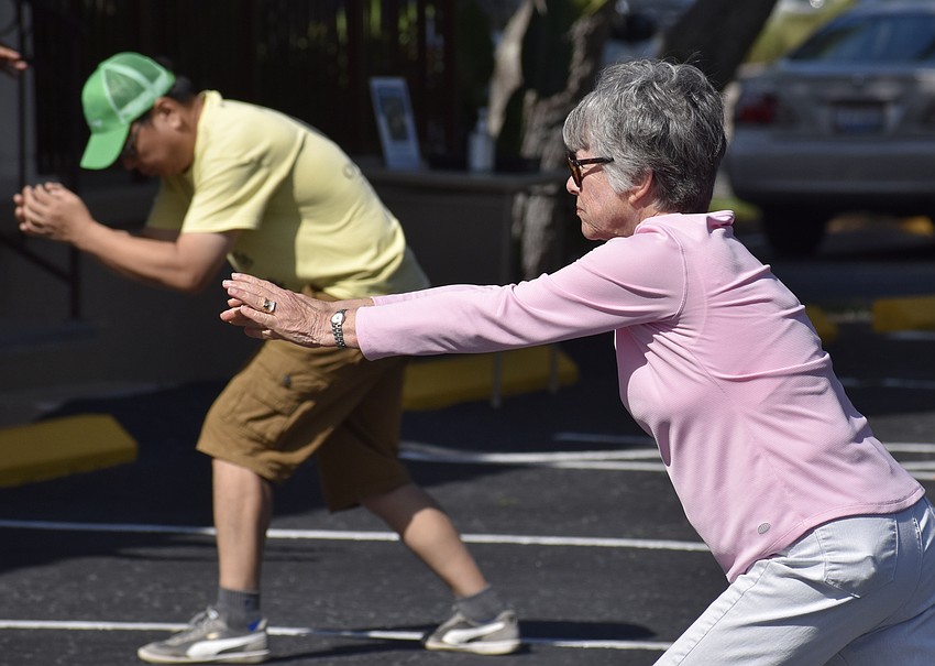 Marion Schmollinger follows the lead of Master Max Yan.