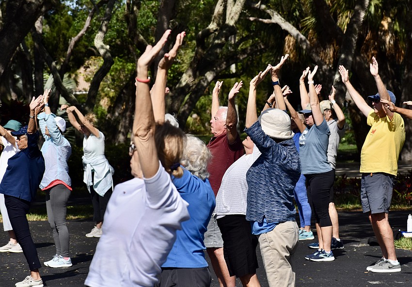 About 30 people turned out for the tai chi class led by Master Max Yan.