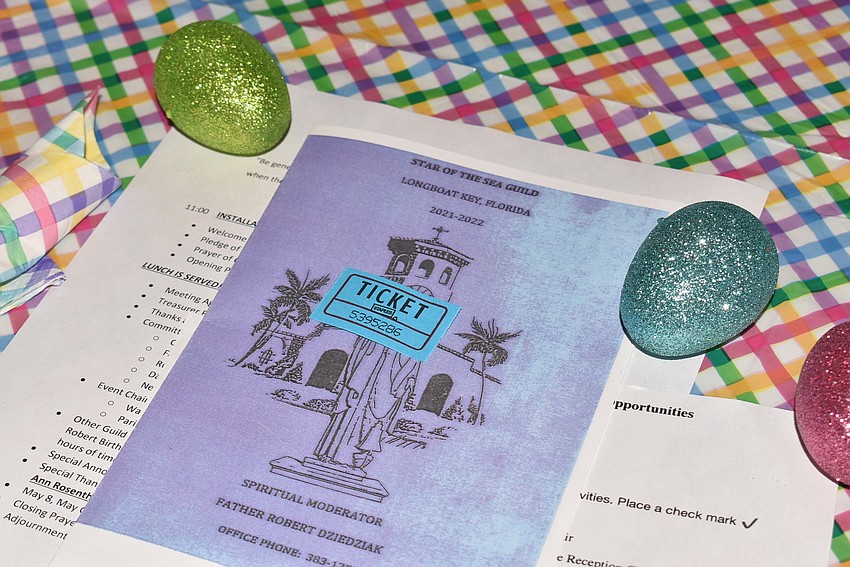 The tables were decorated with Easter decor for the upcoming holiday.