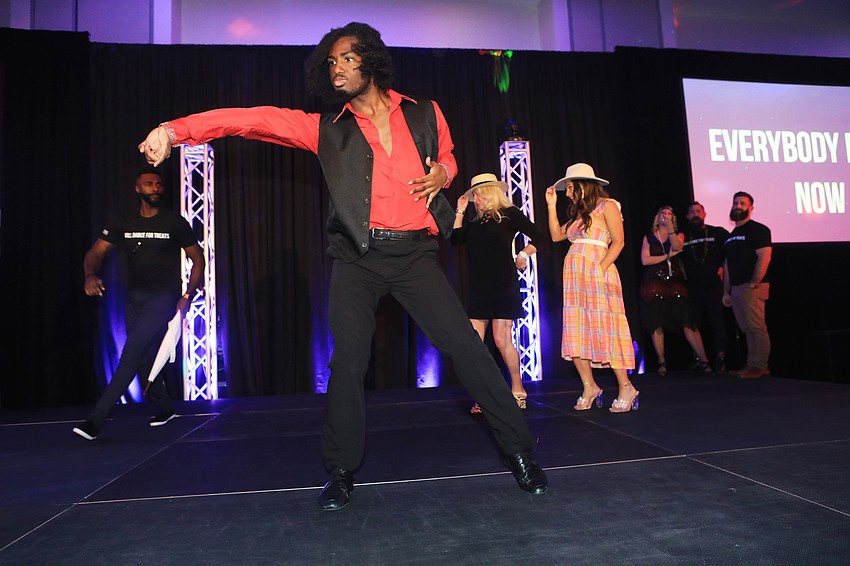 Derric Gobourne dances during the show.