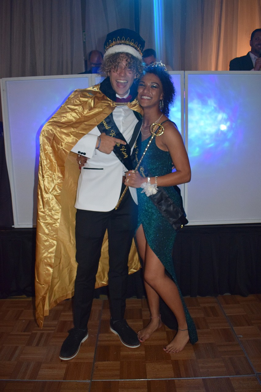 Seniors Tobin Santilli and Sydney McCray are named prom king and queen.