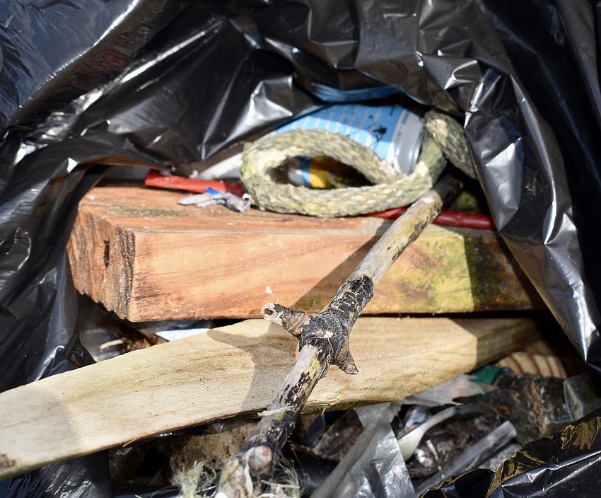 Trash collected by volunteers on Sister Keys.