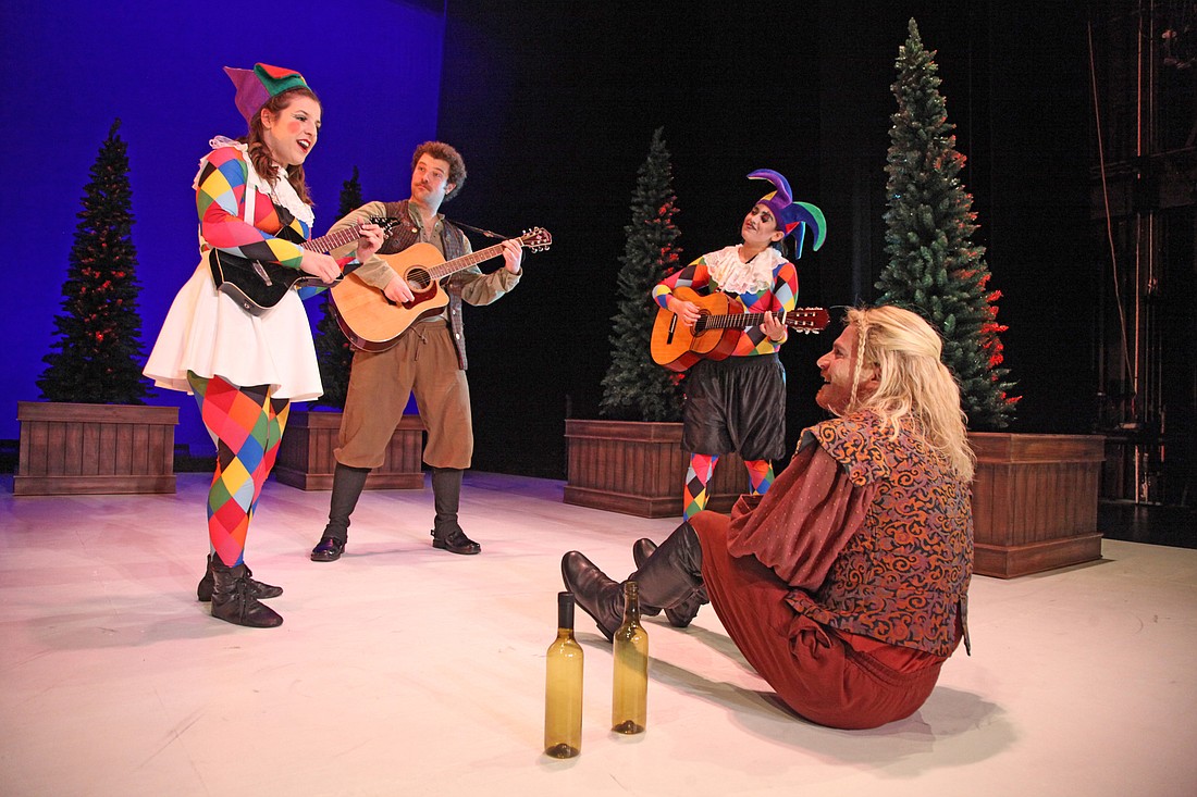 Sydney Story, Christian Douglass, Macaria Chaparro Martinez, and Joe Ayers in FSU Asolo Conservatoryâ€™s production of "Twelfth Night." (Courtesy photo: Frank Atura.)