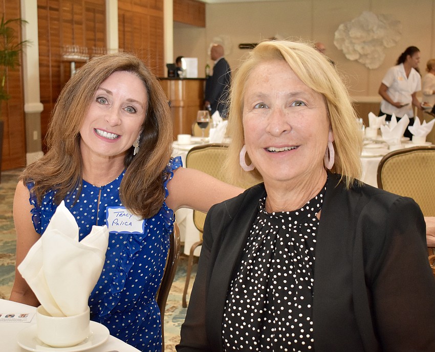 Tracy Palica and Heidi Berry at their table.