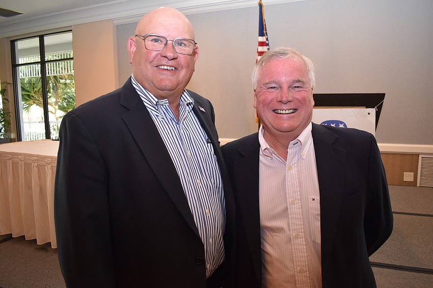 Club president Scott Gray and Jack Brill, acting chair of the Republican Party of Sarasota County.