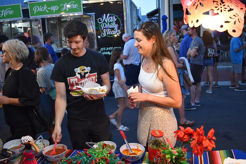 Palmetto's Anthony Hernandez  and Alyssa Curry come to Waterside Place for the food trucks at Ranch Nite Wednesdays after learning about the event on Instagram. They enjoyed a taste of Quiero Más Tacos.