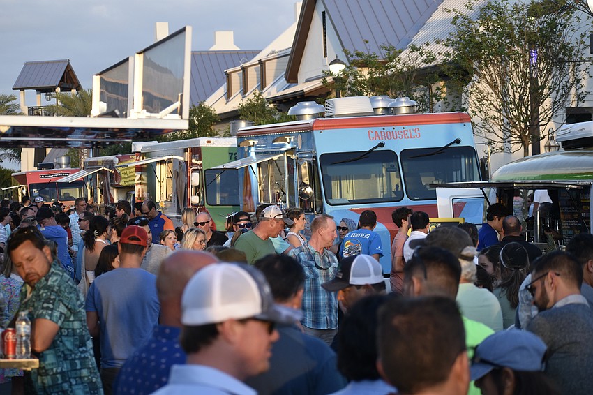 Food trucks line the streets at Waterside.