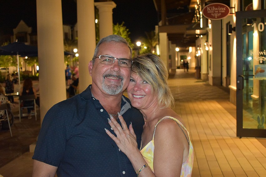 Lakewood Ranch's Chuck Donohue and Melody Donohue enjoy the ambiance at Waterside Place.