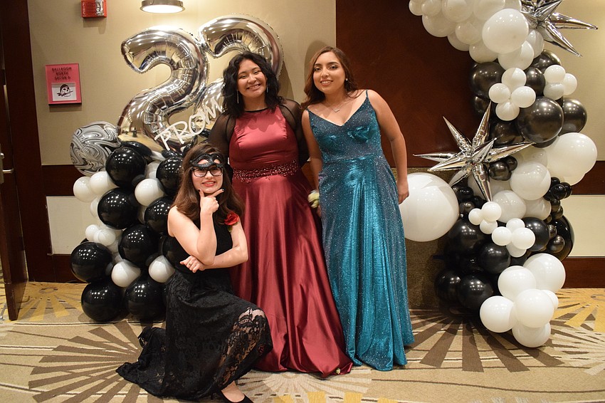 Seniors Cecilia Palomo, Jennifer Coze and Nancy Hernandez couldn't wait for the prom to return.