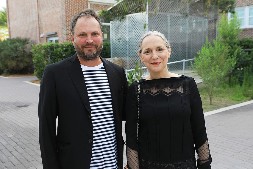 Artist Christian Sampson with Annie Wharton