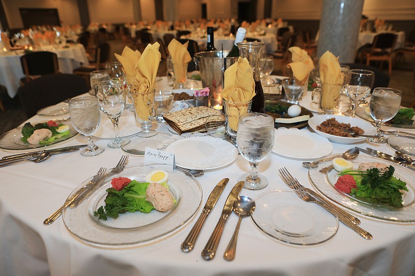 More than 200 temple members met for the seder meal.