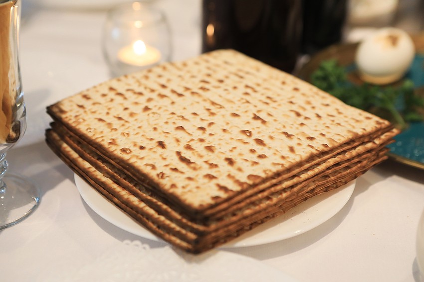 More than 200 temple members met for the seder meal.