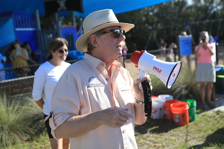 Mark Smith leads the egg hunts