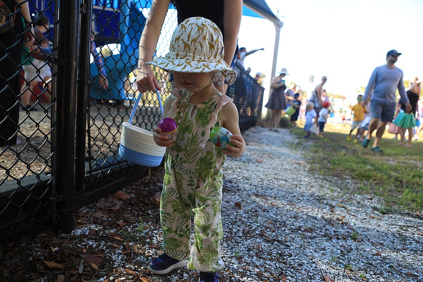 Calum Hoffman finds some eggs.