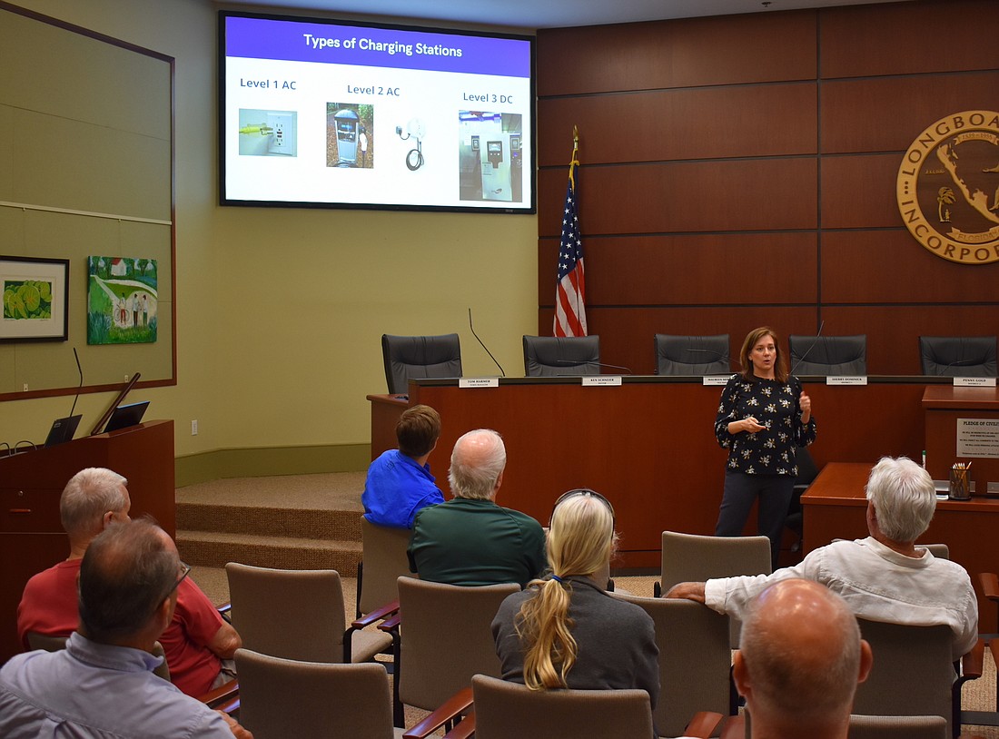 About 20 people attended the electric vehicle workshop presented by Sarasota County last week at Town Hall.