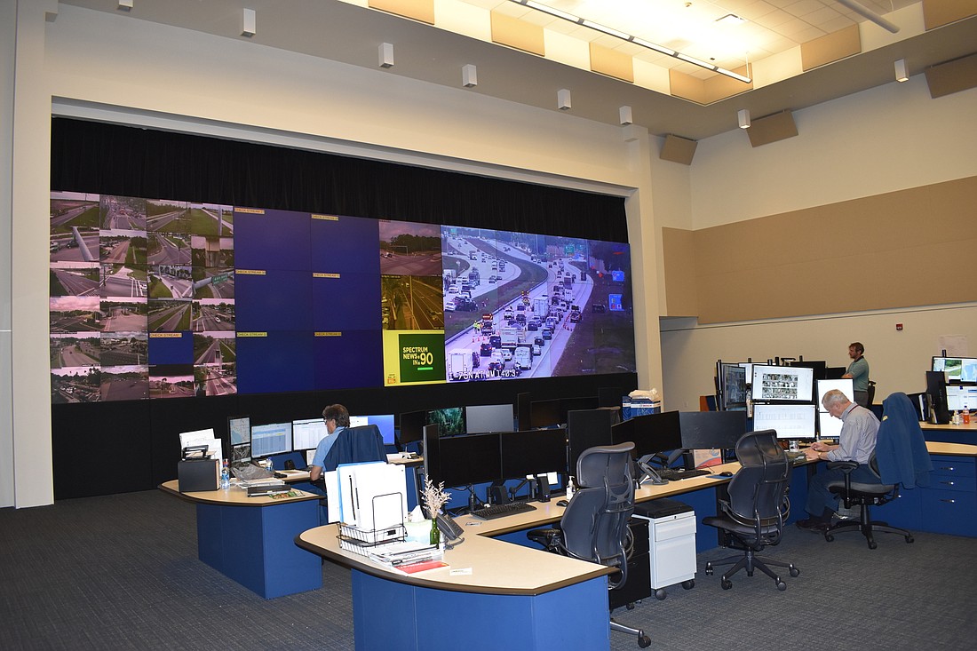 The Traffic Control room in the Public Safety Building on 47th Terrace East is responsible for day-to-day management of traffic signals.